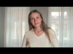 Find-Best-Pantyhose.com presents: Adorable skinny chick stripping and showing tits