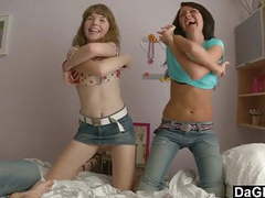Find-Best-Pantyhose.com presents: Lesbian teen couple seduce a guy