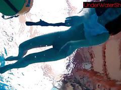 Find-Best-Pantyhose.com presents: Perfect shaved teen in the pool