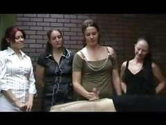 Find-Best-Pantyhose.com presents: Jerky office girls - cfnm handjob