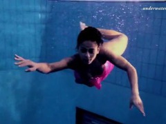 Find-Best-Pantyhose.com presents: Pink lingerie and panties on girl swimming