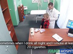 Find-Best-Pantyhose.com presents: Fake hospital petite blonde deepthroats a thick dick