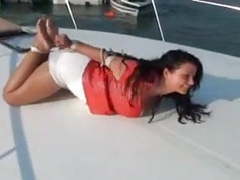 Find-Best-Pantyhose.com presents: Hogtied on a boat