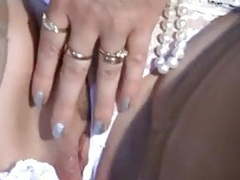 Find-Best-Pantyhose.com presents: Mature mom upskirt, flashing, fingering smooth shaved pussy