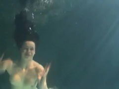 Find-Best-Pantyhose.com presents: Shaved pussy brunette teen underwater