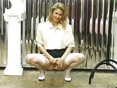 Find-Best-Pantyhose.com presents: Blonde spreads her legs to show off her pussy and ass