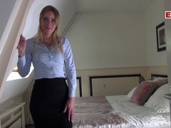 Find-Best-Pantyhose.com presents: German female real estate agent secretary in pantyhose fuck