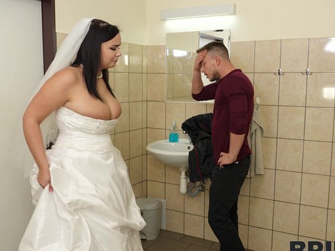 Find-Best-Pantyhose.com presents: Hardcore fucking in the bathroom with chubby bride sofia lee