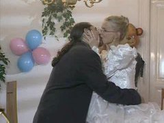 Find-Best-Pantyhose.com presents: Bride in glasses has cock in her ass