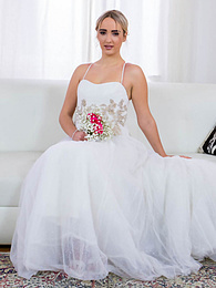 Find-Best-Pantyhose.com presents: Blonde bride Anna Khara has sex with the groom and a photographer at once