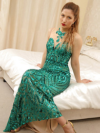 Find-Best-Pantyhose.com presents: Sexy british teen Stephanie Bonham Carter removes her dress and displays her bare skin