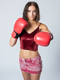 Find-Best-Pantyhose.com presents: Sexy Ukrainian belle Oxana Chic strips off her clothes and poses nude in a gym